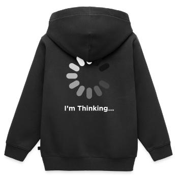 PENSÉE - Sweat Premium à capuche zippé enfant bio - noir - Dos - AI Model Kid Male (0cm)