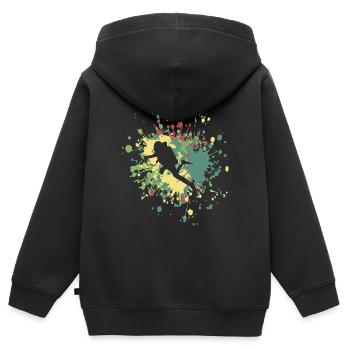 Éclaboussure de couleur De plongeur - Sweat Premium à capuche zippé enfant bio - noir - Dos - AI Model Kid Male (0cm)