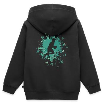 Quarterback Color Splash - Kids Premium Organic Zip-up Hoodie - black - Back - AI Model Kid Male (0cm)