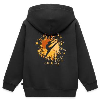 J’adore dancing color splash - Sweat Premium à capuche zippé enfant bio - noir - Dos - AI Model Kid Male (0cm)