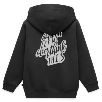Let me overthink this - Kids Premium Organic Zip-up Hoodie - black - Back - AI Model Kid Male (0cm)