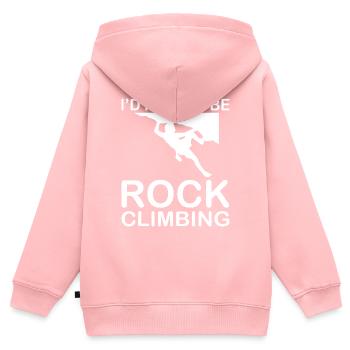 climbing - Kinder Premium Organic Zip Hoodie - Rosa - Hinten - AI Model Kid Female (0cm)
