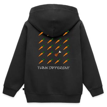 Think different - Kids Premium Organic Zip-up Hoodie - black - Back - AI Model Kid Male (0cm)