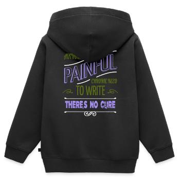 funny sayings literary blog humor jokes editor - Kinder Premium Organic Zip Hoodie - Schwarz - Hinten - AI Model Kid Male (0cm)