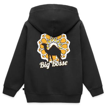 Big Bosse - Sweat Premium à capuche zippé enfant bio - noir - Dos - AI Model Kid Male (0cm)