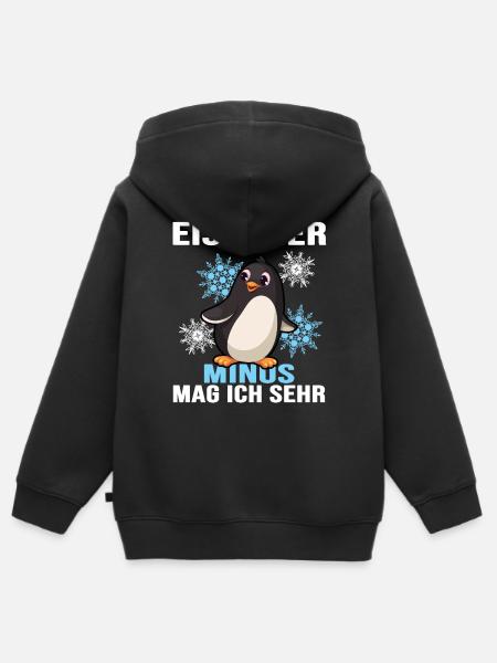 eisbader winterbader eisloch - Kinder Premium Organic Zip Hoodie - Schwarz