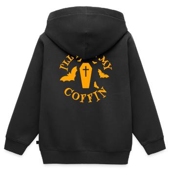 Ich werde in meinem Sarg sein - Halloween Kostüm - Kinder Premium Organic Zip Hoodie - Schwarz - Hinten - AI Model Kid Male (0cm)