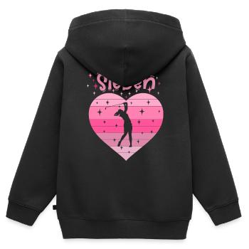7. Geburstag Golf Golferin Mädchen Tochter - Kinder Premium Organic Zip Hoodie - Schwarz - Hinten - AI Model Kid Male (0cm)