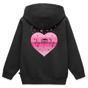 6. Geburtstag Lesen Bücher Buch Mädchen Tochter - Kinder Premium Organic Zip Hoodie - Schwarz - Hinten - AI Model Kid Male (0cm)