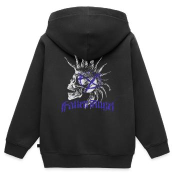 Skull Punk Spikes Inscription Red Punk Anarchy Ni - Sweat Premium à capuche zippé enfant bio - noir - Dos - AI Model Kid Male (0cm)