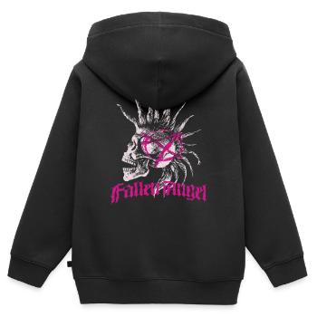 Skull Punk Spikes Inscription Red Punk Anarchy Ró - Sweat Premium à capuche zippé enfant bio - noir - Dos - AI Model Kid Male (0cm)
