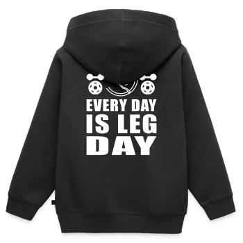 Känguru every Day is a Leg Day Kangaroo - Kinder Premium Organic Zip Hoodie - Schwarz - Hinten - AI Model Kid Male (0cm)