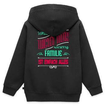 asatru familienwappen weihnachten geschenk witzig - Kinder Premium Organic Zip Hoodie - Schwarz - Hinten - AI Model Kid Male (0cm)