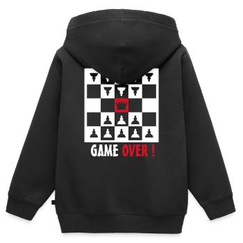 game over - Kinder Premium Organic Zip Hoodie - Schwarz - Hinten - AI Model Kid Male (0cm)