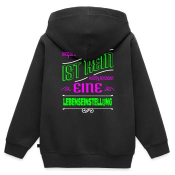 geburtstag veganismus fleischlos tierrechte - Kinder Premium Organic Zip Hoodie - Schwarz - Hinten - AI Model Kid Male (0cm)