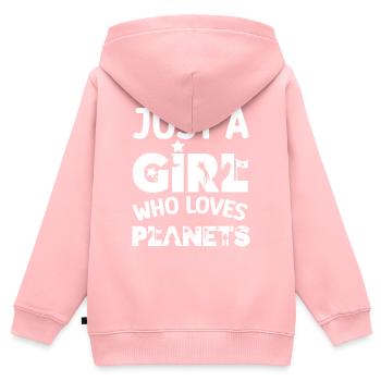 Astronomer original idea for girl who love space - Sweat Premium à capuche zippé enfant bio - rose - Dos - AI Model Kid Female (0cm)