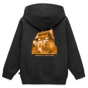 Musée Krebes Vogtland Hermann-Vogel-Haus - Sweat Premium à capuche zippé enfant bio - noir - Dos - AI Model Kid Male (0cm)