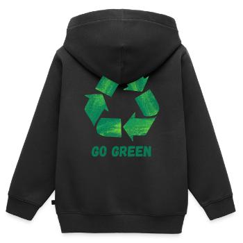 Vert avant - Sweat Premium à capuche zippé enfant bio - noir - Dos - AI Model Kid Male (0cm)