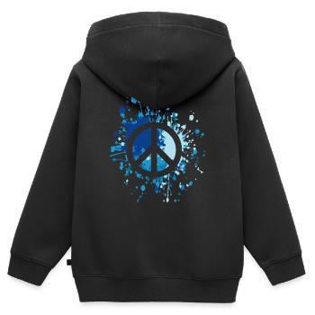 Éclaboussure de couleur de symbole de paix - Sweat Premium à capuche zippé enfant bio - noir - Dos - AI Model Kid Male (0cm)
