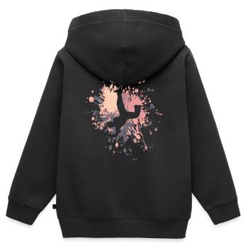 Éclaboussure de couleur de breakdance - Sweat Premium à capuche zippé enfant bio - noir - Dos - AI Model Kid Male (0cm)