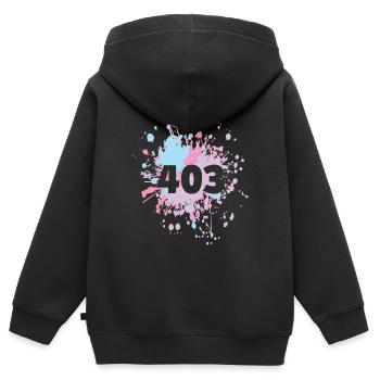 Statut Humeur Repos 403 Éclaboussure de couleur interdite - Sweat Premium à capuche zippé enfant bio - noir - Dos - AI Model Kid Male (0cm)