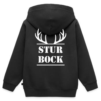 Stur Bock Geweih Geschenk - Kinder Premium Organic Zip Hoodie - Schwarz - Hinten - AI Model Kid Male (0cm)