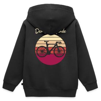 Fahrradtour der Radreisende Reise Geschenk - Kinder Premium Organic Zip Hoodie - Schwarz - Hinten - AI Model Kid Male (0cm)