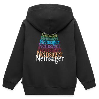 Rebell - Kinder Premium Organic Zip Hoodie - Schwarz - Hinten - AI Model Kid Male (0cm)