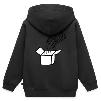 OpenSource Code - Sweat Premium à capuche zippé enfant bio - noir - Dos - AI Model Kid Male (0cm)