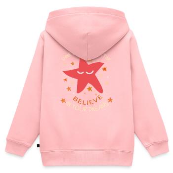 BRILLEZ COMME UNE ÉTOILE CROYEZ EN VOS RÊVES. - Sweat Premium à capuche zippé enfant bio - rose - Dos - AI Model Kid Female (0cm)