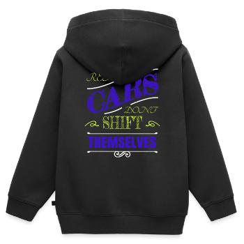 cool baseballclothing badass mechanic tshirts joke - Kinder Premium Organic Zip Hoodie - Schwarz - Hinten - AI Model Kid Male (0cm)