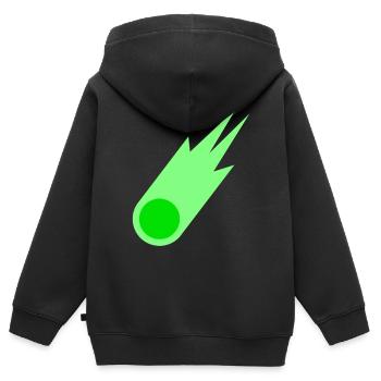 Cadeau d’astronome d’astronomie de comète verte - Sweat Premium à capuche zippé enfant bio - noir - Dos - AI Model Kid Male (0cm)