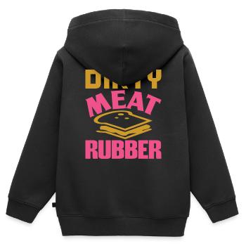 DIRTY MEAT RUBBER - Kids Premium Organic Zip-up Hoodie - black - Back - AI Model Kid Male (0cm)