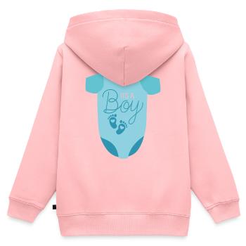 It's a Boy - Kinder Premium Organic Zip Hoodie - Rosa - Hinten - AI Model Kid Female (0cm)
