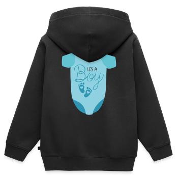 It's a Boy - Kinder Premium Organic Zip Hoodie - Schwarz - Hinten - AI Model Kid Male (0cm)