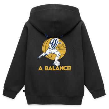 Trouver un équilibre! Designs de football rétro cool - Sweat Premium à capuche zippé enfant bio - noir - Dos - AI Model Kid Male (0cm)