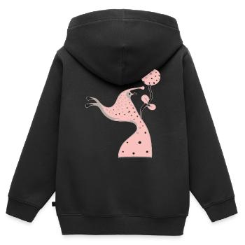 Créature irréelle - Sweat Premium à capuche zippé enfant bio - noir - Dos - AI Model Kid Male (0cm)