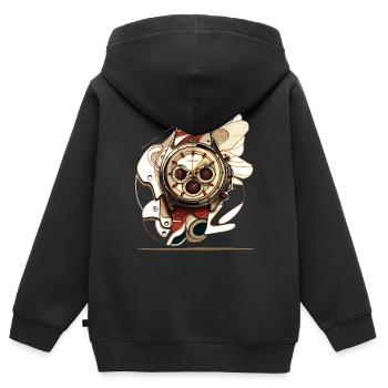 Ein retro Chronographen ist ein Stück Geschichte - Kinder Premium Organic Zip Hoodie - Schwarz - Hinten - AI Model Kid Male (0cm)