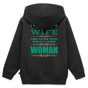 Macho Great Man, Woman Who Be Happy - Kids Premium Organic Zip-up Hoodie - black - Back - AI Model Kid Male (0cm)