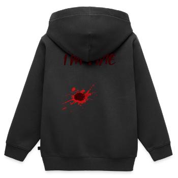 Je vais bien Bloody Gunshot Halloween Zombie - Sweat Premium à capuche zippé enfant bio - noir - Dos - AI Model Kid Male (0cm)