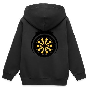 Emblème du château de Dart - Sweat Premium à capuche zippé enfant bio - noir - Dos - AI Model Kid Male (0cm)