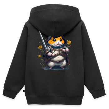 Ninja Hamster-Held des Gartens - Kinder Premium Organic Zip Hoodie - Schwarz - Hinten - AI Model Kid Male (0cm)