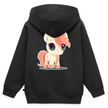 Pony - Kids Premium Organic Zip-up Hoodie - black - Back - AI Model Kid Male (0cm)