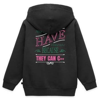 computers present idea pc christmas carols - Kinder Premium Organic Zip Hoodie - Schwarz - Hinten - AI Model Kid Male (0cm)