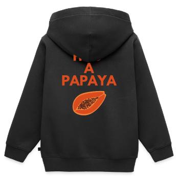 HUG A PAPAYA - Kids Premium Organic Zip-up Hoodie - black - Back - AI Model Kid Male (0cm)