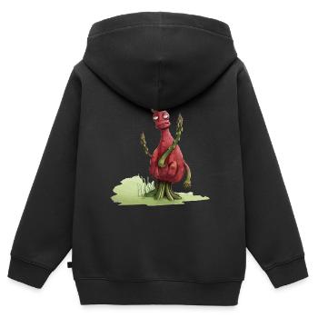 Missmutiger Spargel - Kinder Premium Organic Zip Hoodie - Schwarz - Hinten - AI Model Kid Male (0cm)