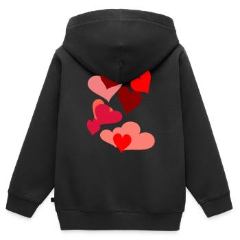Symbol Herzen Herz Romantik Liebe herzlich - Kinder Premium Organic Zip Hoodie - Schwarz - Hinten - AI Model Kid Male (0cm)