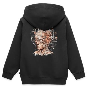 Abstract Mind - Kids Premium Organic Zip-up Hoodie - black - Back - AI Model Kid Male (0cm)