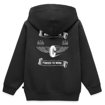 Born To Ride MC Wings Design - Sweat Premium à capuche zippé enfant bio - noir - Dos - AI Model Kid Male (0cm)