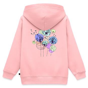 Löwenzahn - Kinder Premium Organic Zip Hoodie - Rosa - Hinten - AI Model Kid Female (0cm)